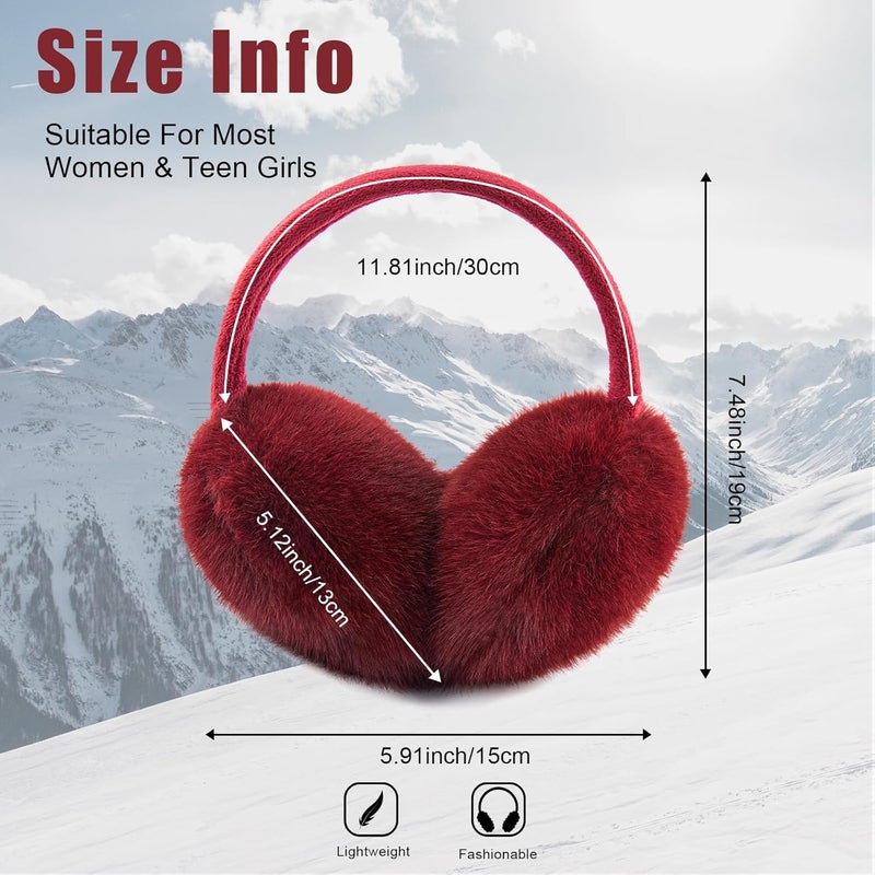 YATANAM Ear Muffs for Women Faux Fur Winter Girls Earmuffs Fluffy Adjustable Ear Warmers Cute Ear Covers - Image 4